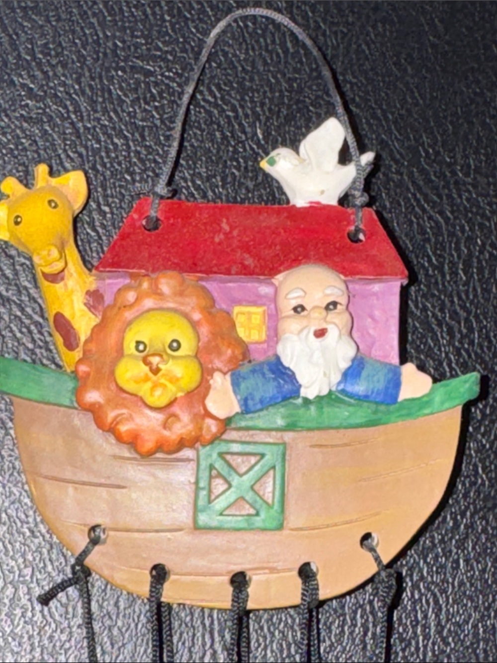 VTG Noah’s Ark Children’s Windchime Brass Two Sided Elephant Giraffe Lion Bird